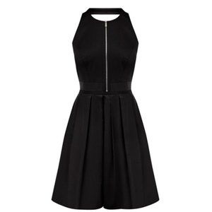 Karen Millen Halter Cocktail Dress with Pockets in Black - Size 2